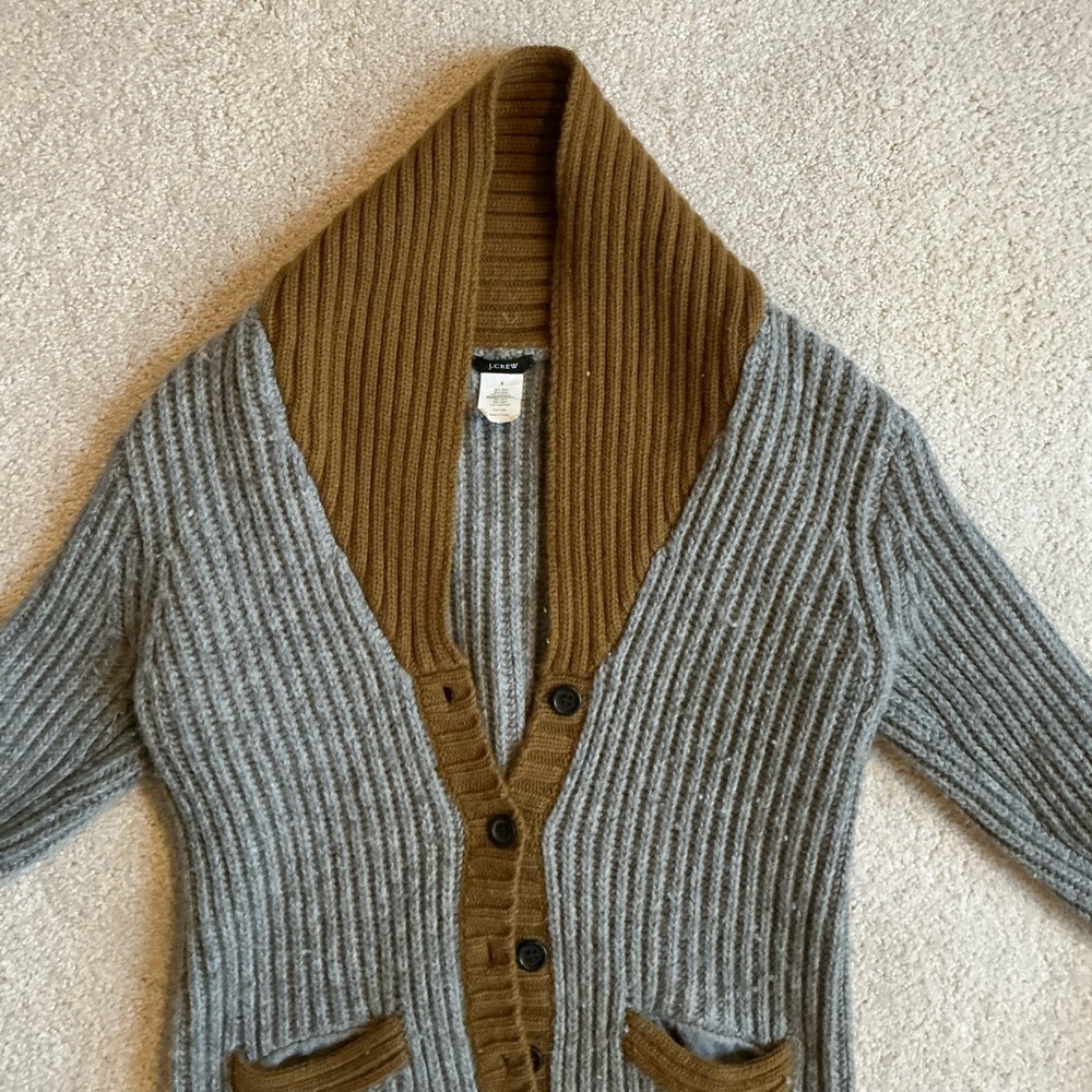 J. Crew Cardigan Gray and Brown Sweater S - Picture 6 of 6